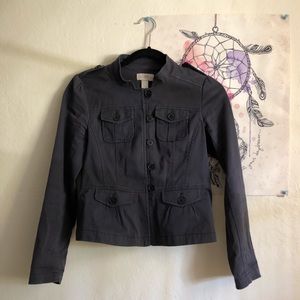 LOFT military style peplum jacket in navy
